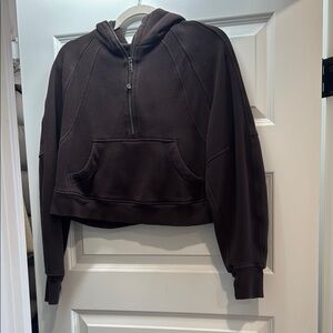 Lululemon Athletica Brown Cropped Sweater with Hood